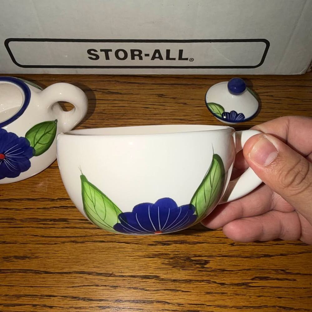Ceramic Tea For One Set Blue Floral - Picture 8 of 10